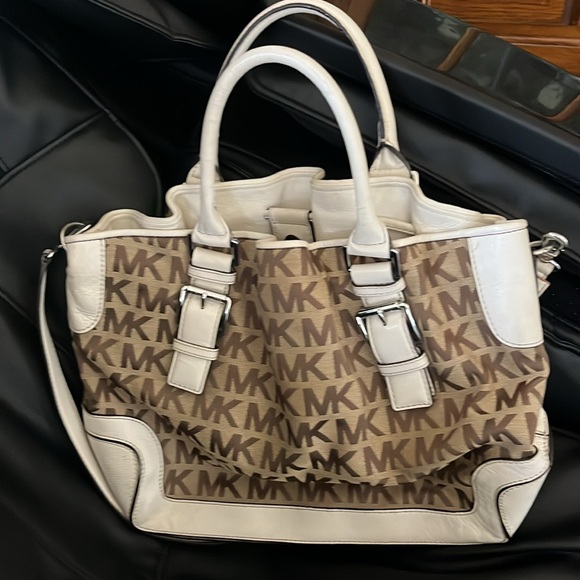 Mk Two Way Canvas and Leather Handbag/Crossbody - Picture 3 of 16